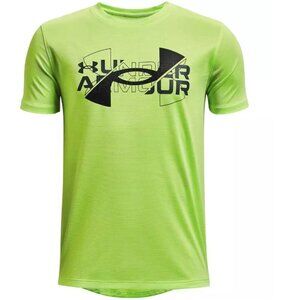 Under Armour Boys' Vented Short Sleeve Quirky Lime & Black T-Shirt Size YXL NWT